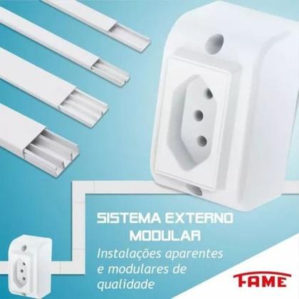 Imagem de Conjunto Interruptor Simples 16A Fame Sobrepor