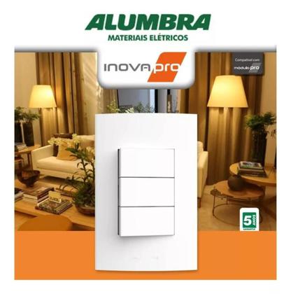 Imagem de Conjunto Interruptor Simples 4x2 Branco Inova Pro - Alumbra