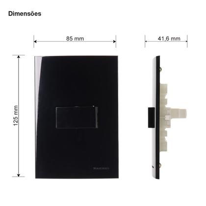 Imagem de Conjunto Interruptor Simples 4x2 Preto Brilhante Ebony Sleek Margirius