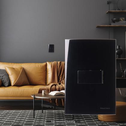 Imagem de Conjunto Interruptor Simples 4x2 Preto Brilhante Ebony Sleek Margirius