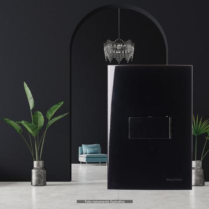 Imagem de Conjunto Interruptor Simples 4x2 Preto Brilhante Ebony Sleek Margirius