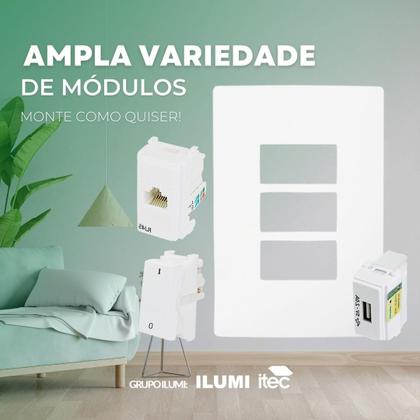 Imagem de Conjunto Interruptor Simples Duplo Branco I9 9418 Ilumi