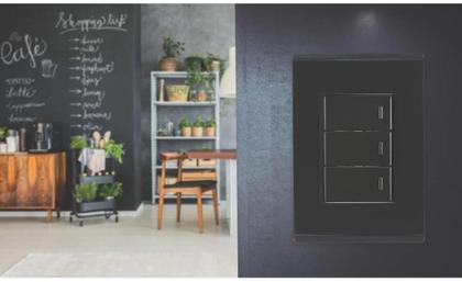 Imagem de Conjunto Interruptor Simples Duplo Grafite Tramontina Liz