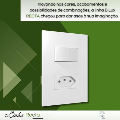Imagem de Conjunto Interruptor Simples E Tomada 10a 4x2 Branco Satin - B.lux