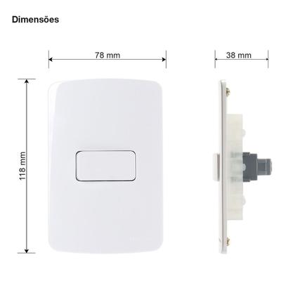 Imagem de Conjunto Interruptor Simples Margirius B3 10A/250V 4x2 Branco PA019477