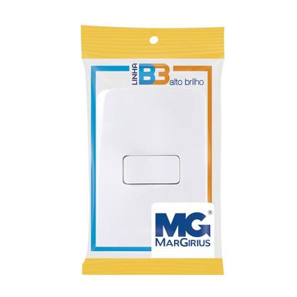 Imagem de Conjunto Interruptor Simples Margirius B3 10A/250V 4x2 Branco PA019477