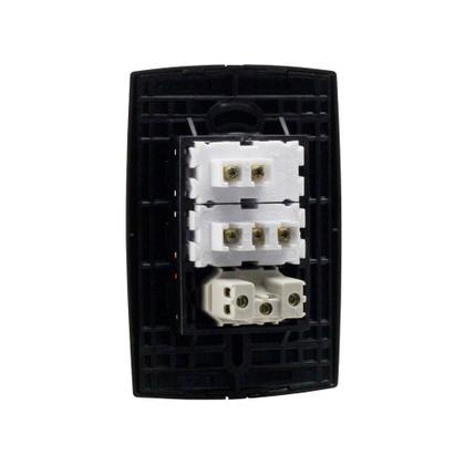 Imagem de Conjunto Interruptor Simples + Paralelo + Tomada 10A Preto Force Line