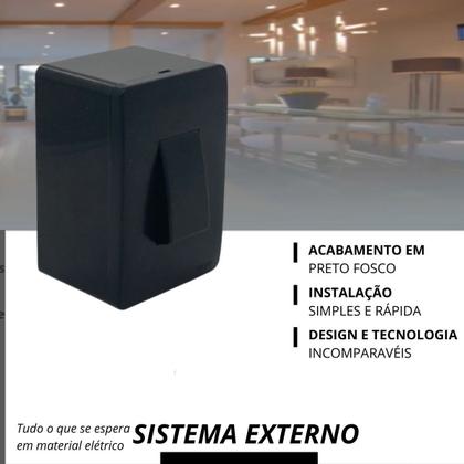 Imagem de Conjunto Interruptor Simples Sobrepor Sistema X Preto Black