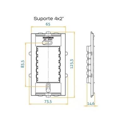 Imagem de Conjunto Interruptor Simples + Tomada 10A 4x2 Preto  Ebony Clean MarGirius