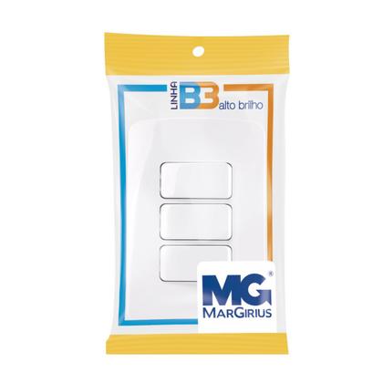 Imagem de Conjunto Interruptor Triplo 3 Teclas Paralelo B3 Margirius