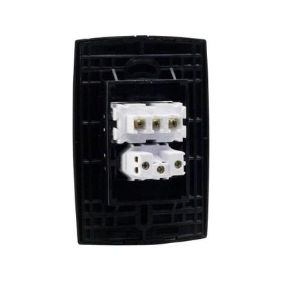 Imagem de Conjunto Interruptores Simples 10A 250V Tomada 2P+T 20A 250V Preto Rubi - Force Line