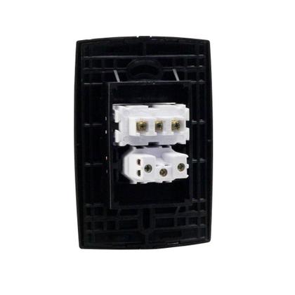 Imagem de Conjunto Interruptores Simples 10A 250V Tomada 2P+T 20A 250V Preto Rubi - Force Line