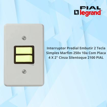 Imagem de Conjunto Interruptores Simples Embutido 4x2 Pial 2100 10A