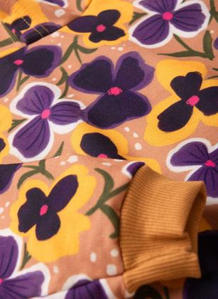 Imagem de Conjunto Inverno Menina Marrom Blusão Com Capuz e Legging em Cotton Folhas e Flores