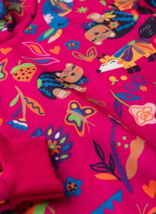 Imagem de Conjunto Inverno Menina Pink Blusão com Capuz e Calça em Moletom Turma dos Bichinhos