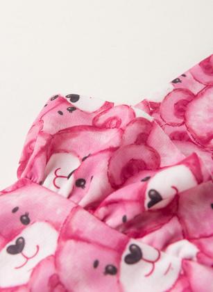 Imagem de Conjunto Inverno Menina Rosa Blusão com Babado e Legging em Cotton Ursinhos