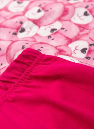 Imagem de Conjunto Inverno Menina Rosa Blusão com Babado e Legging em Cotton Ursinhos