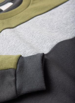 Imagem de Conjunto Inverno Menino Cinza Blusão e Calça em Moletom Básico com Recortes 