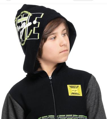 Imagem de Conjunto inverno menino jaqueta com capuz e calça em moletom