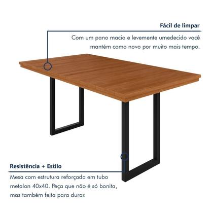 Imagem de Conjunto Itália Tampo Ripado Eucalípto 160cmx90cm com 6 Cadeiras Barcelona