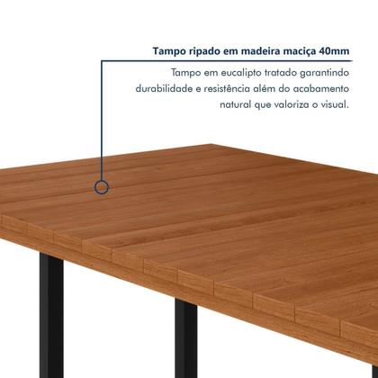 Imagem de Conjunto Itália Tampo Ripado Eucalípto 160cmx90cm com 6 Cadeiras Barcelona