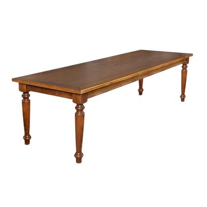 Imagem de Conjunto Jantar Mesa Leonora Madeira Maciça 294x100 com 10 Cadeiras Paris Base Alumínio - Castanho