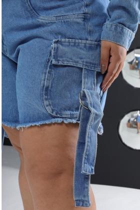 Imagem de Conjunto Jaqueta Bermuda Jeans Plus Size Fem. n 46 ao 54.
