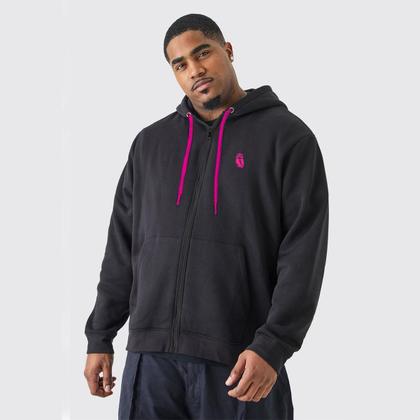 Imagem de Conjunto Jaqueta Com Ziper +Calça de Moletom Plus Size Estilo Casual Blusa Com Capuz e Bolso Ideal Para o Frio