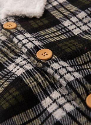 Imagem de Conjunto Jaqueta Malha Ticrot E Calça Em Moletom Xadrez