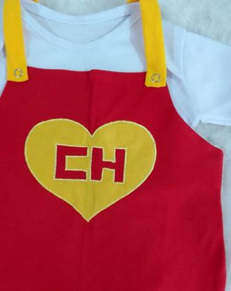 Imagem de Conjunto Jardineira Curta com Body e Boné Chapolim 03 Peças