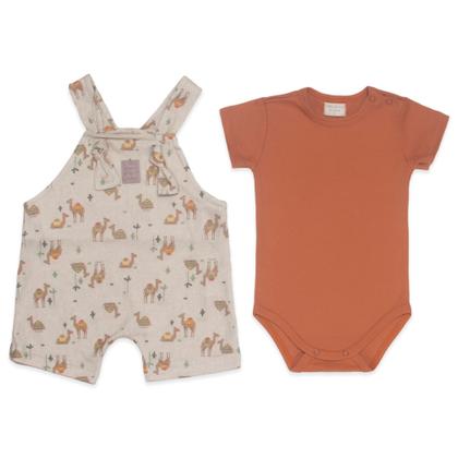 Imagem de Conjunto Jardineira Masculina Estampa Deserto e Body Manga Curta  Mini & Co 0664.1267