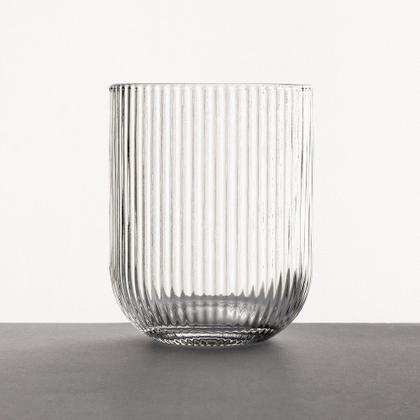 Imagem de Conjunto Jarra 1,2L com 6 Copos 260ml Vidro Canelado Moderno Jogo Jarra 1,2l e 6 Copos Linha Prisma