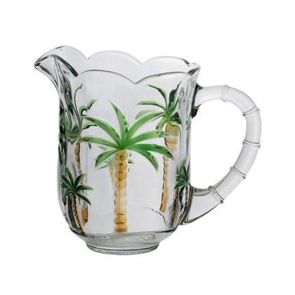 Imagem de Conjunto Jarra 1,3 litros + 6 taças 240ml de cristal Hand Painting Palm Lyor - L7787