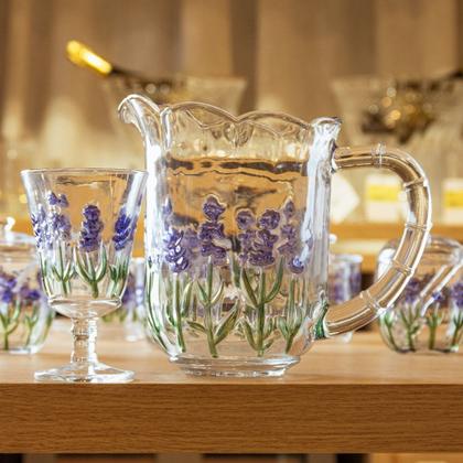 Imagem de Conjunto Jarra 1,3L De Suco Taças Estilo Lavanda 240ml Vidro