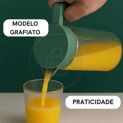 Imagem de Conjunto Jarra 1L Com 4 Copos 220 ML De Vidro Com Tampa De Plástico Cor Verde