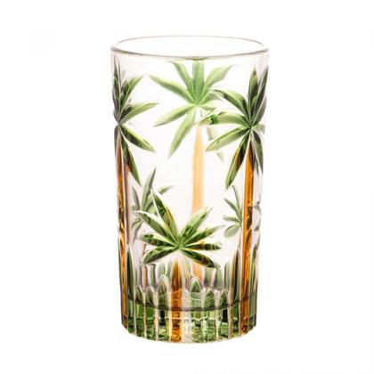 Imagem de Conjunto Jarra 6 Copos Palm Tree Handpaint Cristal - Wolff