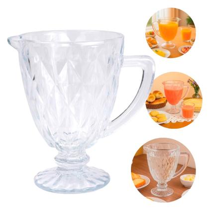Imagem de Conjunto Jarra Diamante 1,2L + 4 Taças Cristal Ecológico 330ml Transparente - Bela Flor
