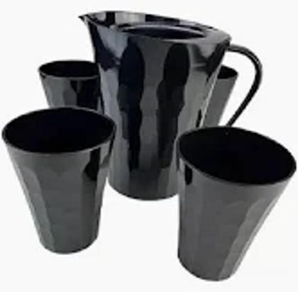 Imagem de Conjunto Jarra Prisma 2 litros com 4 Copos Preto Tupperware