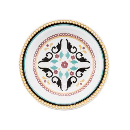 Imagem de Conjunto Jogo 6 Pratos Fundos Oxford Floreal Luiza 23cm