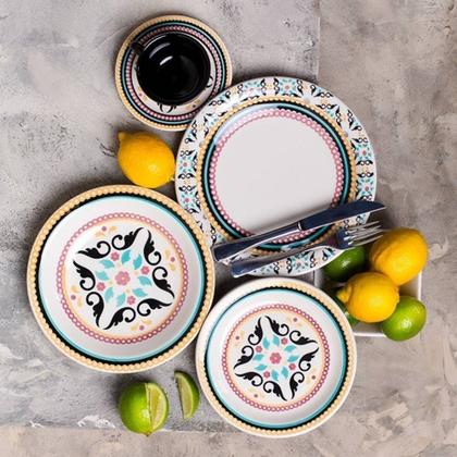 Imagem de Conjunto Jogo 6 Pratos Fundos Oxford Floreal Luiza 23cm