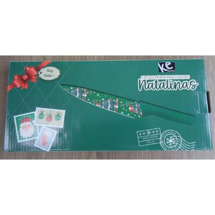 Imagem de Conjunto Jogo De Facas Personalizadas Presente Natal 6 Peças Tesoura Descascador