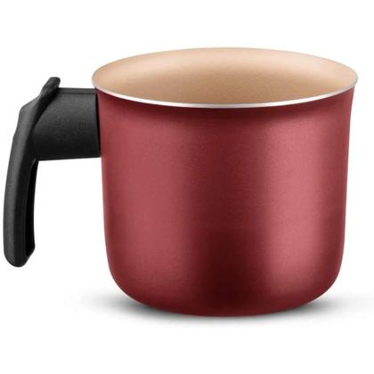 Imagem de Conjunto Jogo de Panelas 8 Peças Frigideira Caçarola Fervedor Leiteira Seletta Cereja Colher Espátula Concha MTA - 8834