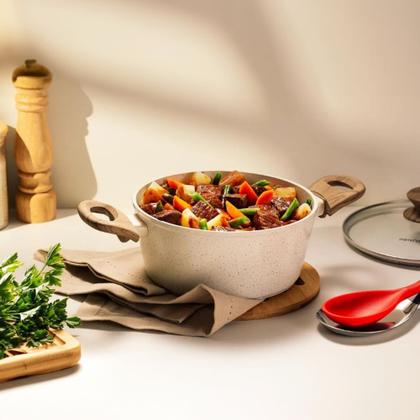 Imagem de Conjunto Jogo de Panelas Antiaderente em Cerâmica Indução 5 Peças Style Cook Branco