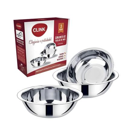Imagem de Conjunto Jogo de Tigelas Vasilhas Bowls Inox Multiuso 3 pçs