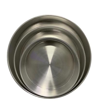 Imagem de Conjunto Jogo Kit de Assadeira Forma para Bolo Redonda 3 Peças Aluminio Polido