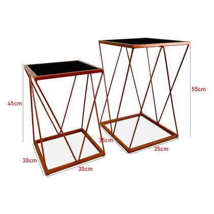 Imagem de Conjunto Jogo Mesa De Canto Decorativa Lateral Wire Para Sala Quarto