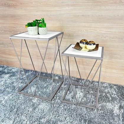 Imagem de Conjunto Jogo Mesa De Canto Decorativa Lateral Wire Para Sala Quarto