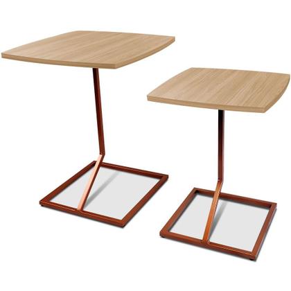 Imagem de Conjunto Jogo Mesa Tip De Canto Lateral Tampo Quadrado