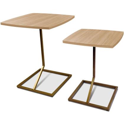 Imagem de Conjunto Jogo Mesa Tip De Canto Lateral Tampo Quadrado