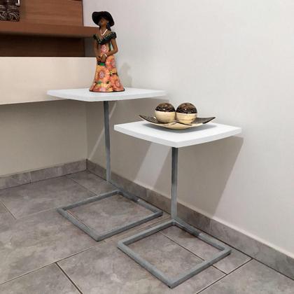 Imagem de Conjunto Jogo Mesa Tip De Canto Lateral Tampo Quadrado